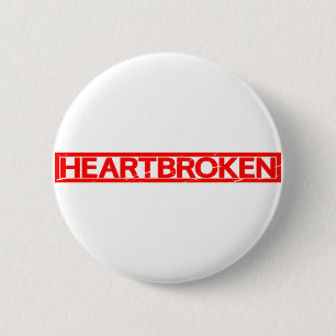 Badge Rond 5 Cm Timbre brisé du coeur