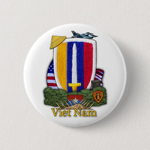 Badge Rond 5 Cm timbre de guerre vietnam des anciens combattants u