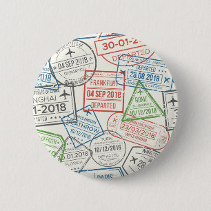 Badge Rond 5 Cm Timbre Visa de voyage