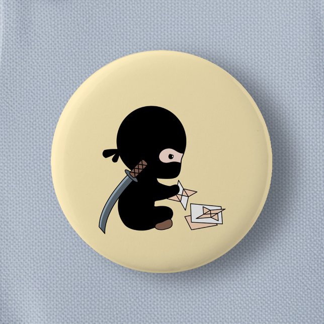 Badge Rond 5 Cm Tiny Ninja Origami Papier Étoile Jaune (Créateur téléchargé)