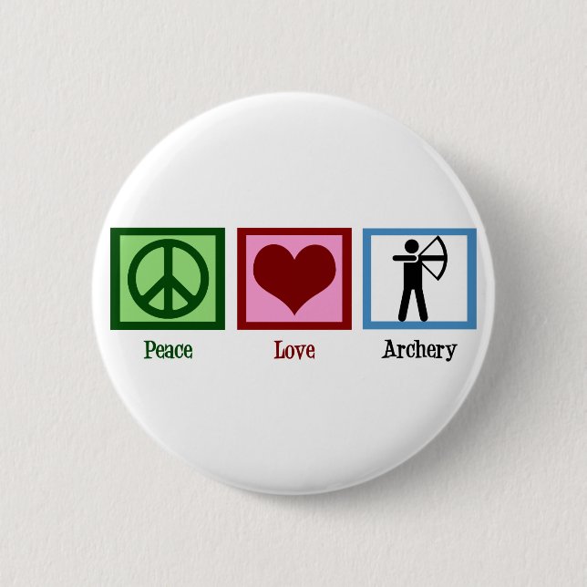 Badge Rond 5 Cm Tir à l'arc Peace Love (Devant)