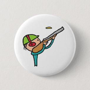Badge Rond 5 Cm Tir de pigeon argenté
