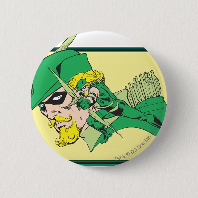 Badge Rond 5 Cm Tir de tête de la flèche verte (Devant)