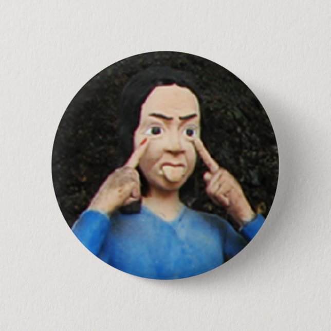 Badge Rond 5 Cm Tirer Les Visages Derrière Le Dos (Devant)