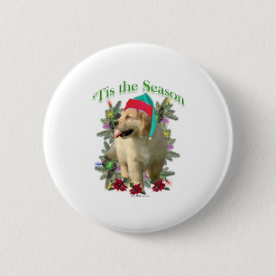 Badge Rond 5 Cm ` Tis de golden retriever