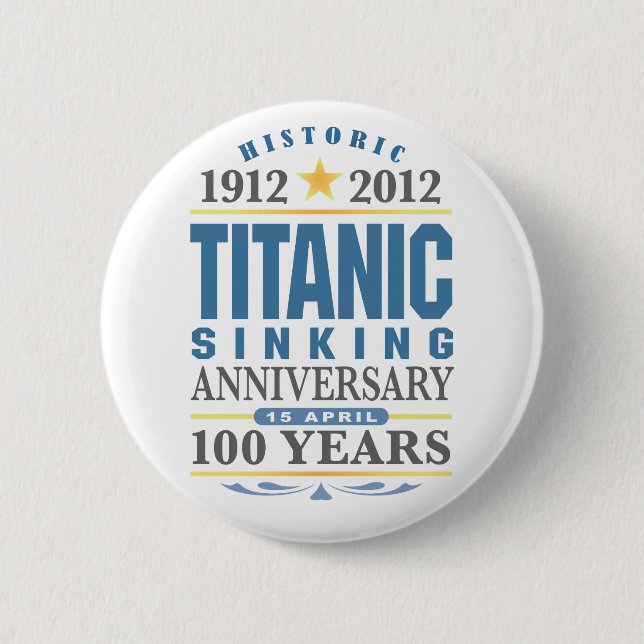Badge Rond 5 Cm Titanic descendant l'anniversaire de 100 ans (Devant)