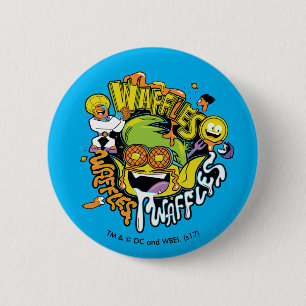 Badge Rond 5 Cm Titans Ados, allez ! Beast Boy Waffles