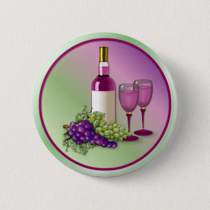 Badge Rond 5 Cm Toast de vin et de raisins