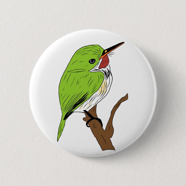 Badge Rond 5 Cm Tody portoricain (Devant)