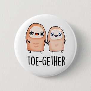 Badge Rond 5 Cm Toe-gether Cute Big Toe Pun