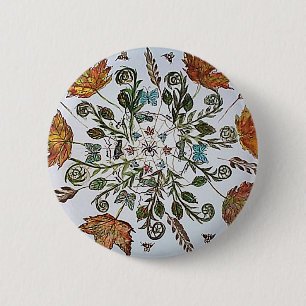Badge Rond 5 Cm Toile d'araignée - araignée - fourmis et abeille