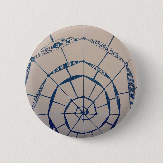Badge Rond 5 Cm toiles d'araignées yaei (Devant)