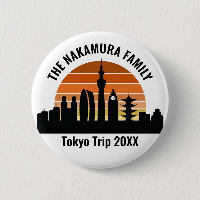 Badge Rond 5 Cm Tokyo Japon Sunset vacances personnalisées (Devant)