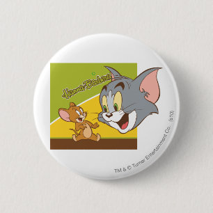 Badge Rond 5 Cm Tom and Jerry Hanna Barbera Logo