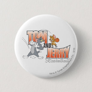 Badge Rond 5 Cm Tom et basket-ball 3 de Jerry