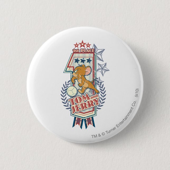 Badge Rond 5 Cm Tom et Jerry 1re Place 2 (Devant)