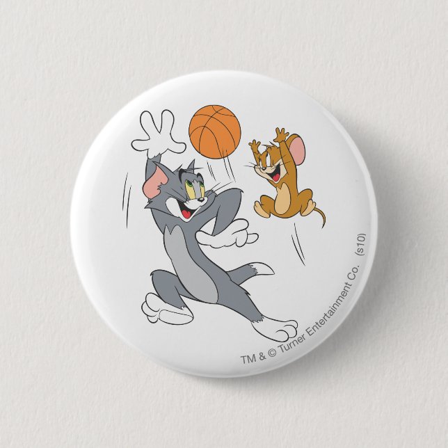 Badge Rond 5 Cm Tom et Jerry Basketball 1 (Devant)