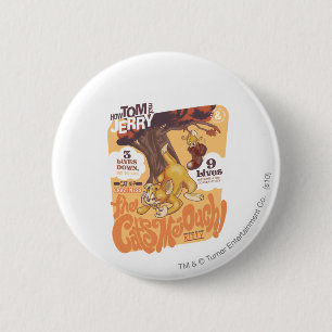 Badge Rond 5 Cm Tom et Jerry les chats -Aïe