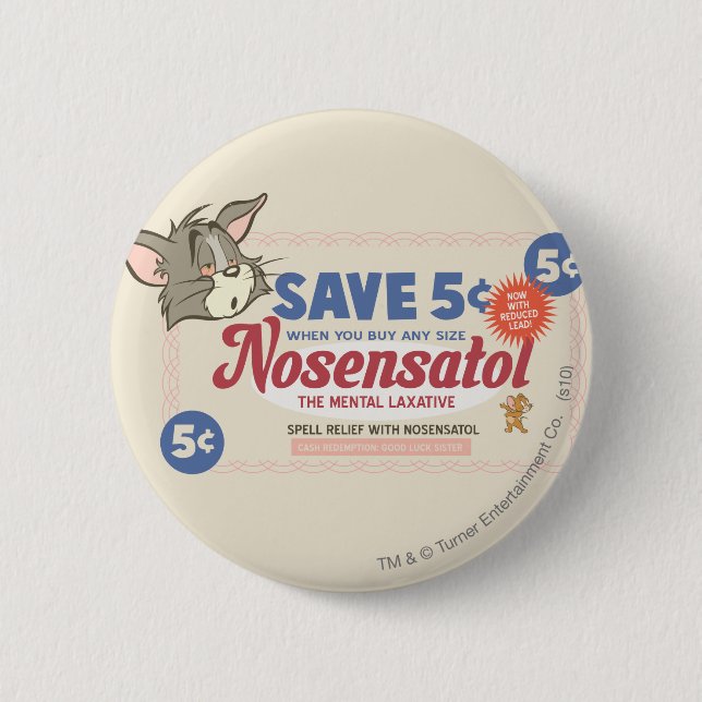 Badge Rond 5 Cm Tom Et Jerry Nosensatol Coupon (Devant)