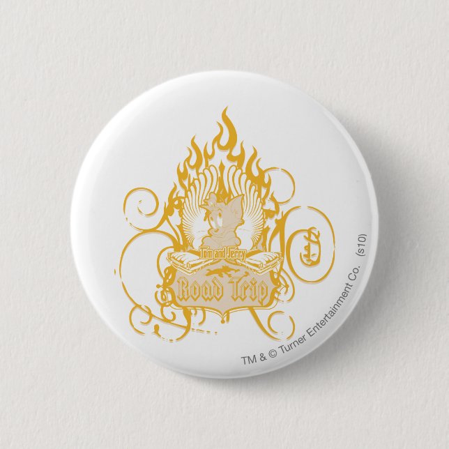 Badge Rond 5 Cm Tom et Jerry Road Trip (Devant)