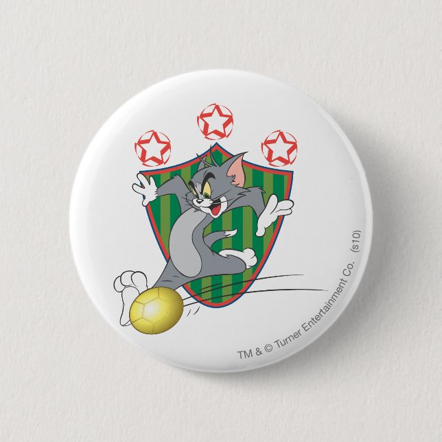 Badge Rond 5 Cm Tom et Jerry Soccer (Football) 9 (Devant)