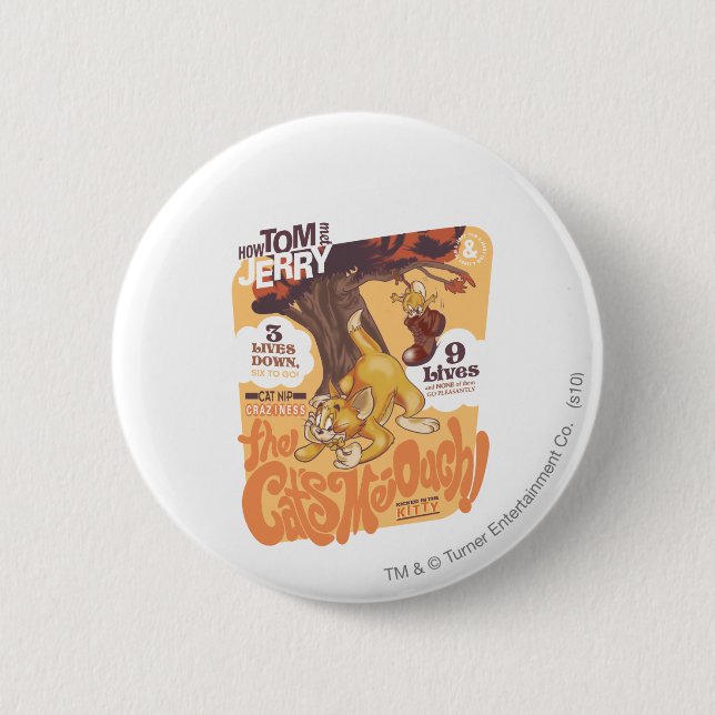 Badge Rond 5 Cm Tom et Jerry The Cats Me-Ouch (Devant)