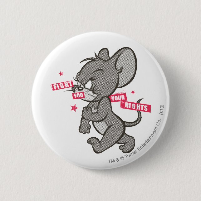Badge Rond 5 Cm Tom et Jerry Tough Mouse 3 (Devant)