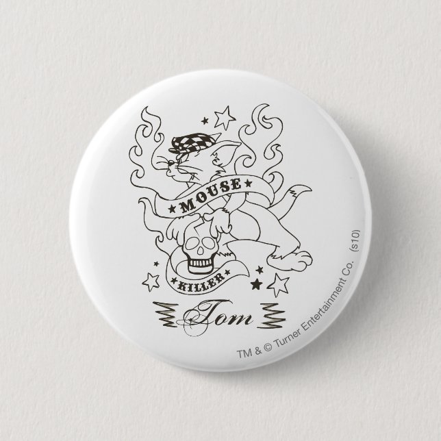 Badge Rond 5 Cm Tom Souris Tueur Tatouage 1 (Devant)