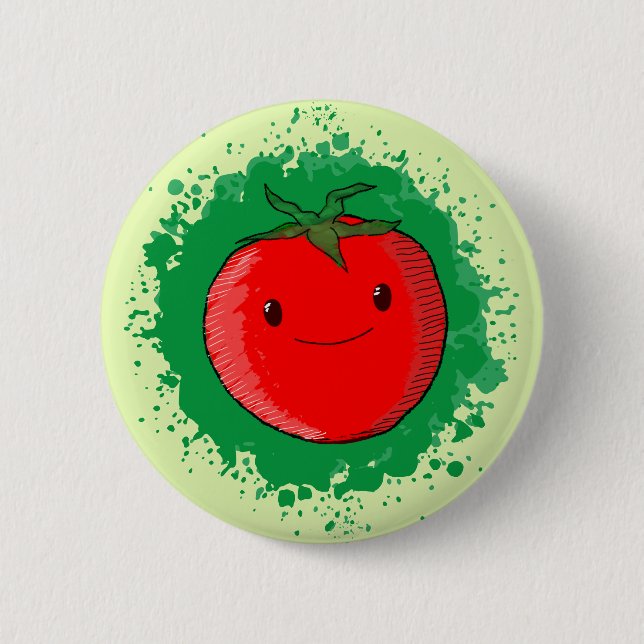 Badge Rond 5 Cm Tomate de carton mignon (Devant)