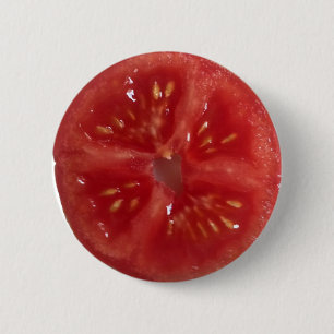 Badge Rond 5 Cm Tomate rouge juteuse