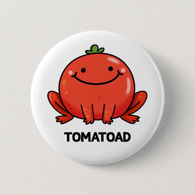 Badge Rond 5 Cm Tomatoad Funny Tomato Toc Pun (Devant)