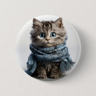Badge Rond 5 Cm Tommy, le Tabby Cat le plus souple