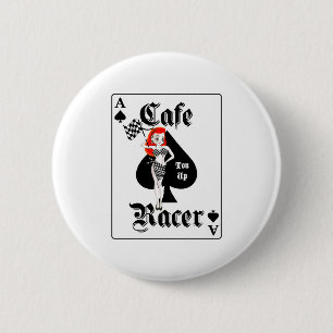 Badge Rond 5 Cm Tonne de coureur de café vers le haut de roux