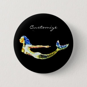 Badge Rond 5 Cm Tonnelle de sirène de natation