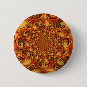Badge Rond 5 Cm Tons Abstraits orange, marron et vert