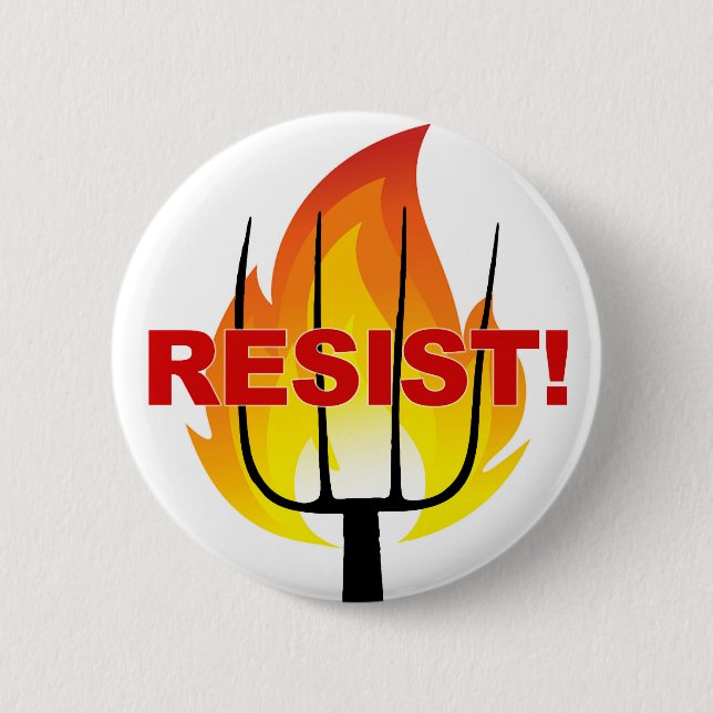 Badge Rond 5 Cm Torche de résistance et fourche (Devant)