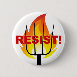Badge Rond 5 Cm Torche de résistance et fourche