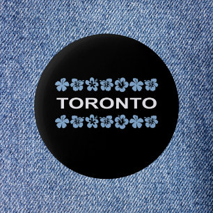 Badge Rond 5 Cm Toronto Aloha Bands Bleu Couleur foncée