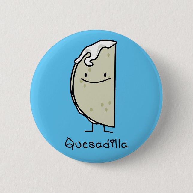 Badge Rond 5 Cm Tortilla grillée par Mexicain de Quesadilla avec (Devant)