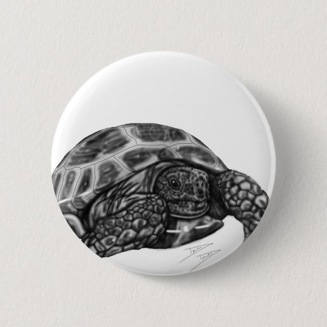 Badge Rond 5 Cm Tortue (Devant)