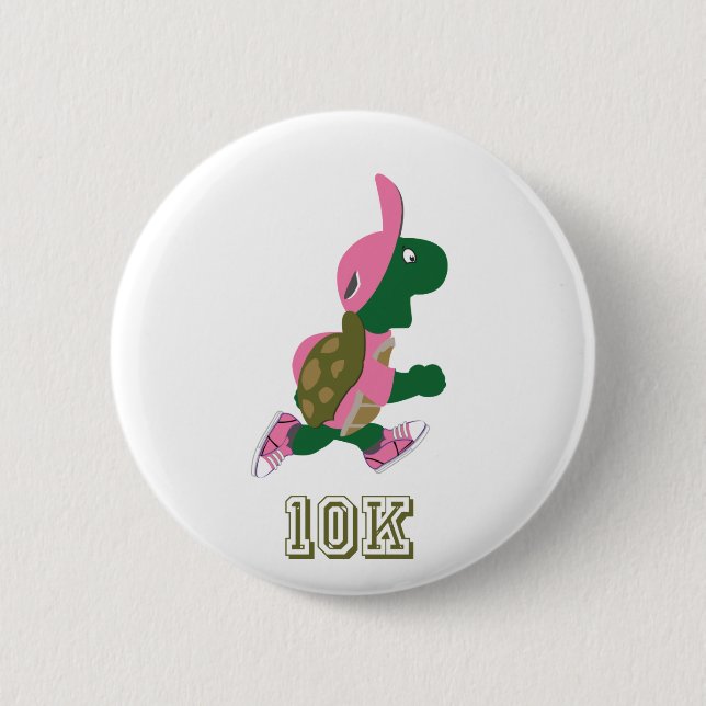 Badge Rond 5 Cm Tortue 10K - Rose (Devant)