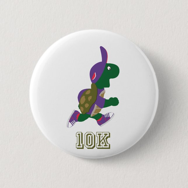 Badge Rond 5 Cm Tortue 10K - Violet (Devant)