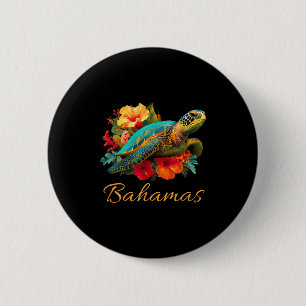 Badge Rond 5 Cm Tortue bahamas souvenir_bahamas