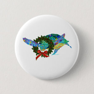 Badge Rond 5 Cm Tortue de mer de Noël