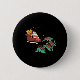 Badge Rond 5 Cm Tortue de mer Noël