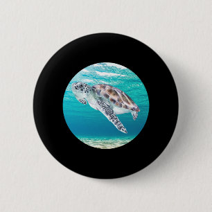 Badge Rond 5 Cm Tortue de mer verte