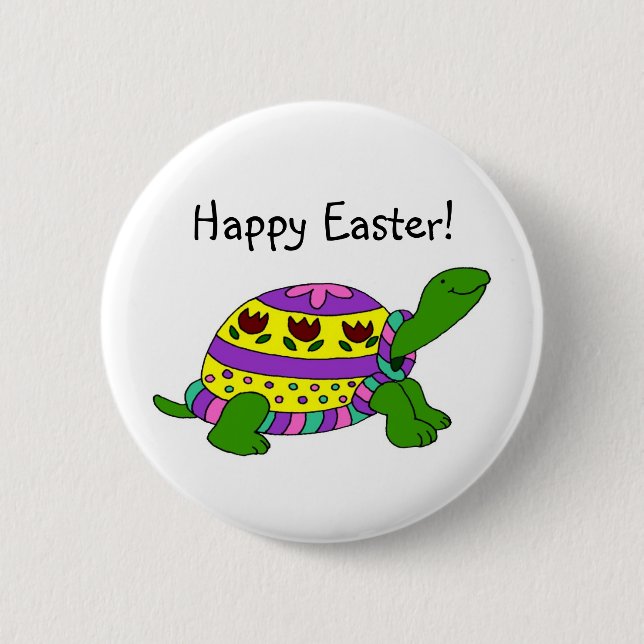 Badge Rond 5 Cm Tortue de Pâques (Devant)