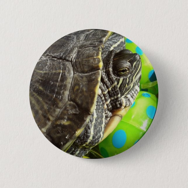 Badge Rond 5 Cm Tortue de Pâques (Devant)