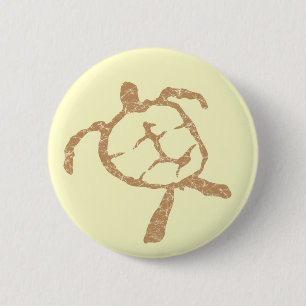 Badge Rond 5 Cm tortue-or
