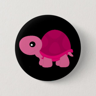 Badge Rond 5 Cm Tortue rose